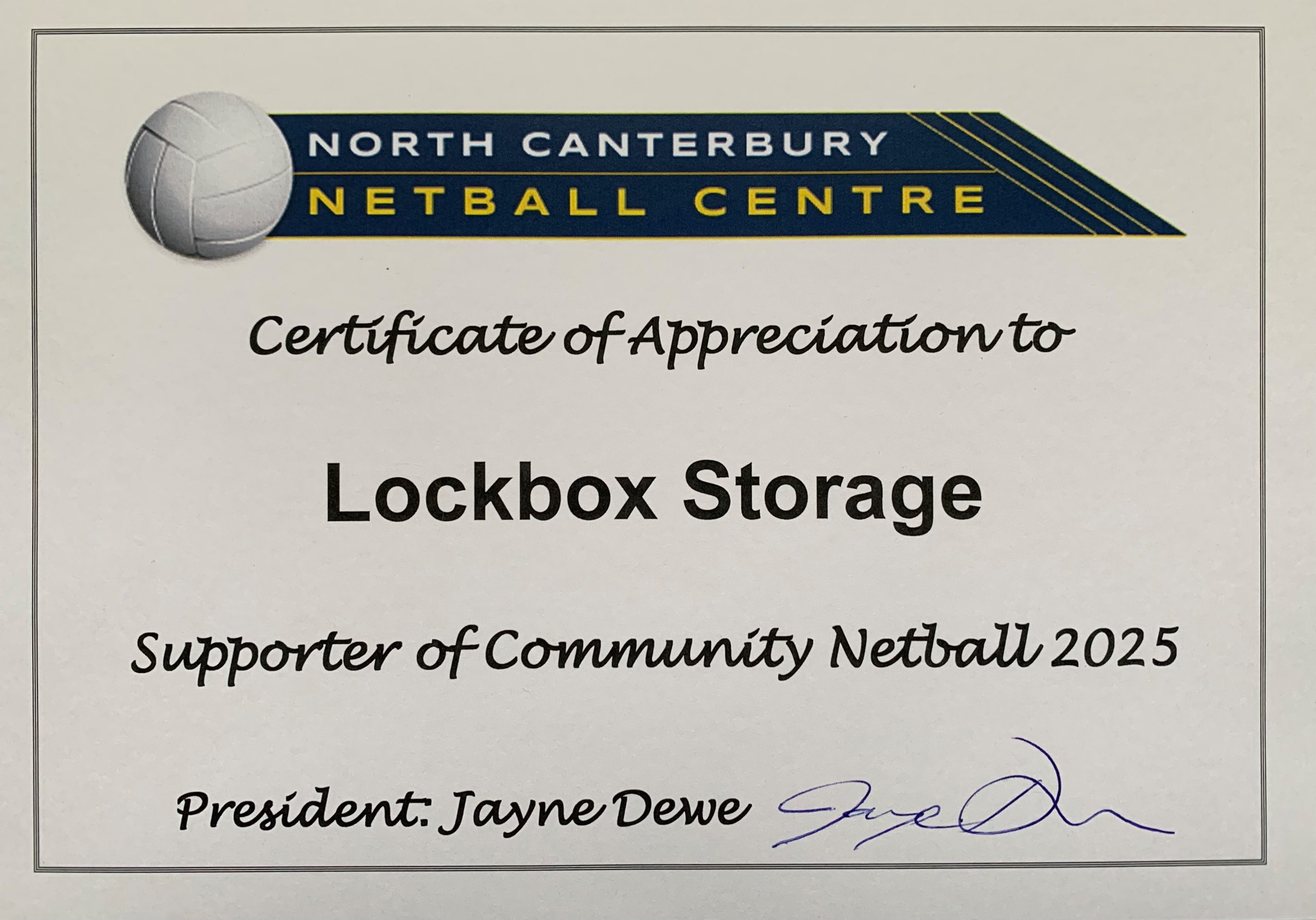 North Canterbury Netball Sponsorship